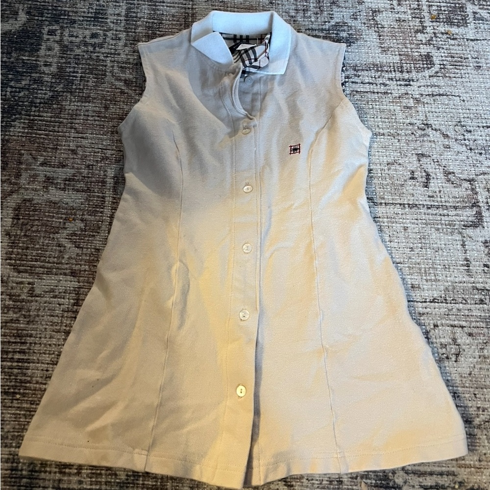 Vintage Burberry Sleeveless Button-Up Dress 2/3T